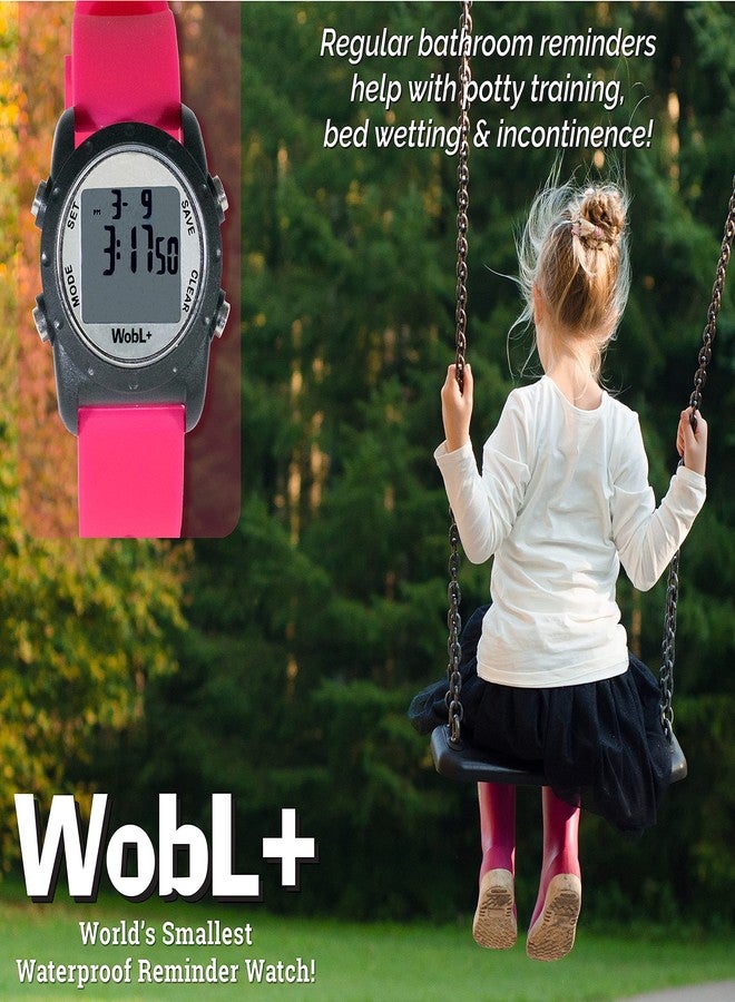 WobL+ World's Smallest & Best Waterproof Vibrating 9 Alarms + Countdown Timer Wristwatch (Pink) Sports/Medicine/Meeting/Potty Reminders - Image 5