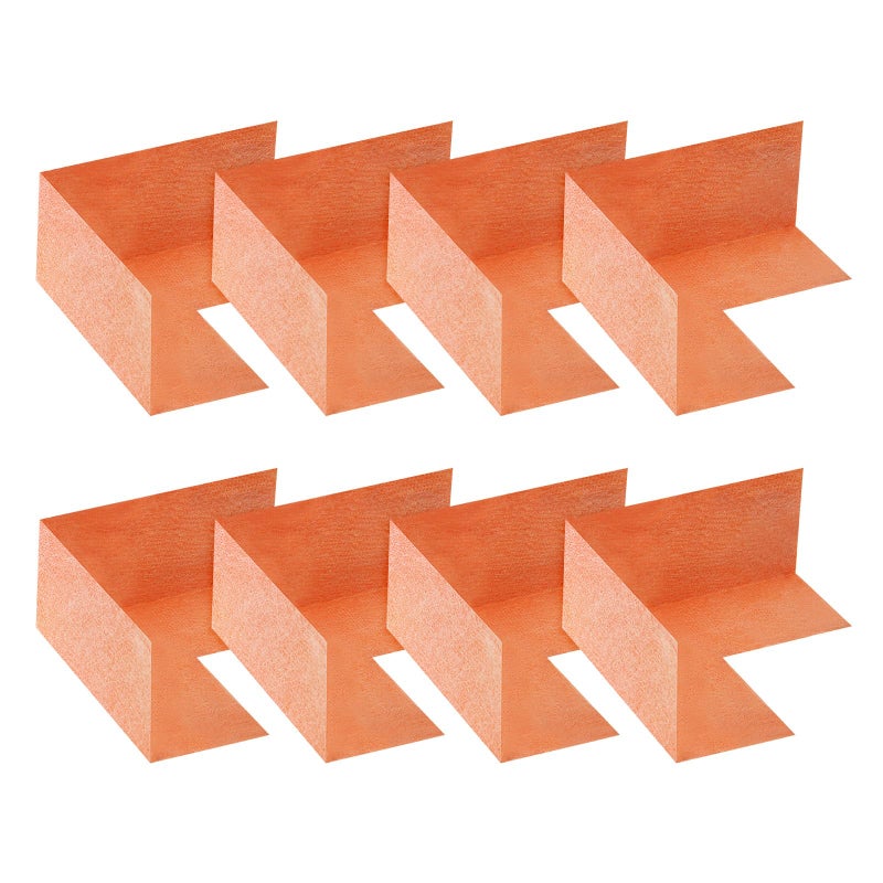 uxcell 8pcs Inside Waterproofing Corner Shower Seamless Corner Cover Polyethylene Seamless Corner for Bathtub and Steam Room Orange Inside