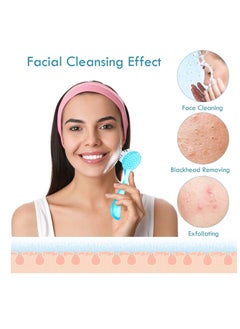 Patelai 3 Pieces Facial Cleansing Brush Acrylic Handle Face Scrubbers Soft Bristle Exfoliator Cleaner Brush Scrub Exfoliating Facial Brush for Face Care Makeup Skincare Removal (Pink, Purple, Blue)  - Image 3