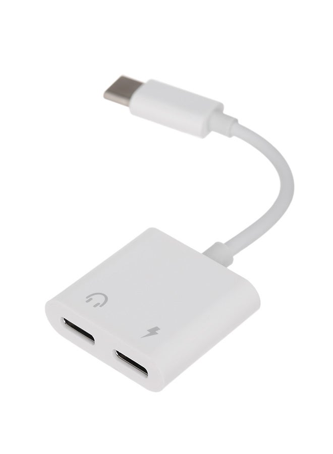 إسكدنيا كابل صوتٍ رقمي بمنفذ Type-C مزدوج أبيض - Image 1