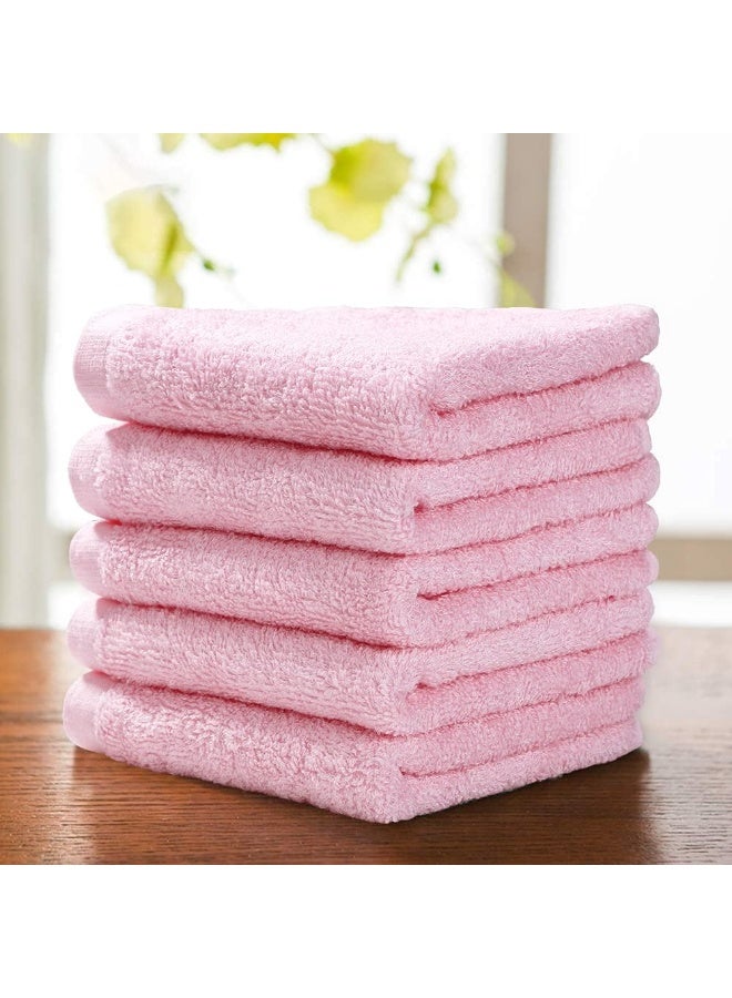 YOOFOSS Yoofoss Luxury Washcloths Towel Set 10 Pack Baby Wash Cloth for Bathroom-Hotel-Spa-Kitchen Multi-Purpose Fingertip Towels and Face Cloths 10'' x 10'' - Pink - Image 3