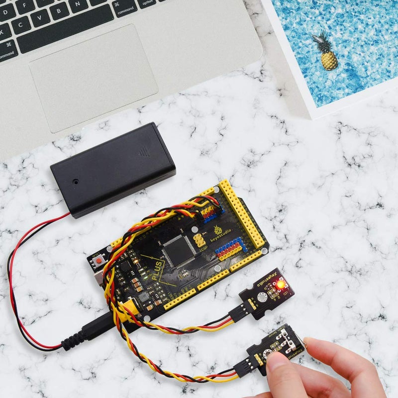 KEYESTUDIO Mega Plus 2560 R3 Board for Arduino with Type-C USB Cable, 2A Output, More Powerful MCU Contoller Board - Image 4