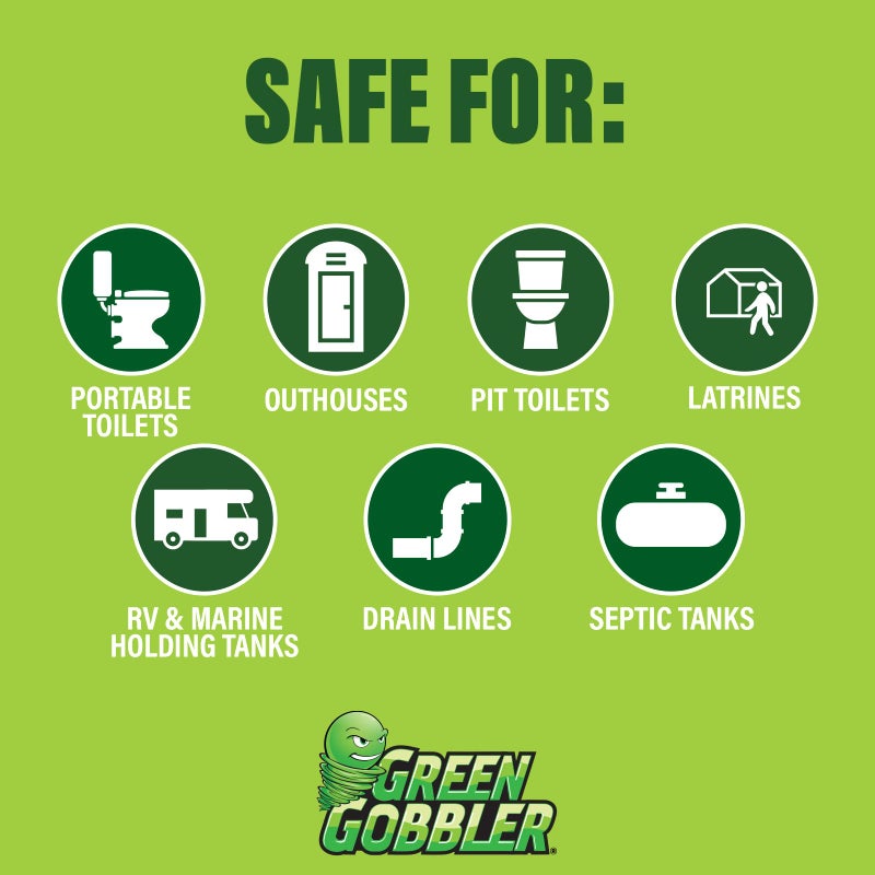 Green Gobbler, Portable Toilet Porta Potty Chemical Waste DIGESTANT & DEODORIZER - 1 Gallon/Fresh Scent (Up to 42 Doses per Gallon) - Image 3