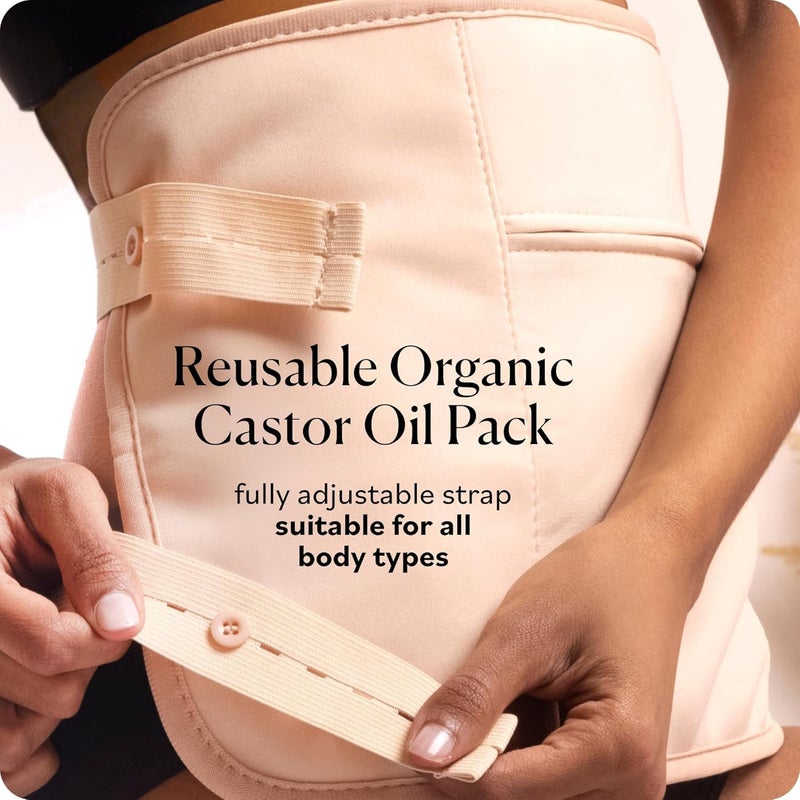 Sky Organics زيت الخروع من سكاي أورغانيكس 16 أونصة مع لفائف | عبوة زيت خروع عضوي قابلة لإعادة الاستخدام لتعزيز صحة الجسم، وتشجيع الراحة والاسترخاء | أحزمة مرنة قابلة للتعديل من القطن متينة وسهلة الاستخدام - Image 4