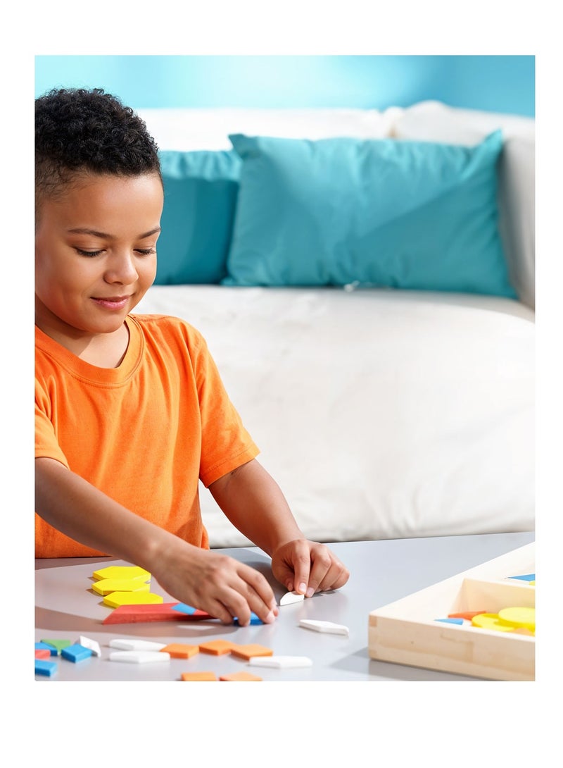 Playtive Wooden Mosaic Puzzle Set , 43 Colorful Geometric Pieces for Kids Ages 3+, Educational Toy for Shape and Color Recognition, Fine Motor Skills, Logical Thinking & Creativity & Durable Wood - Image 2