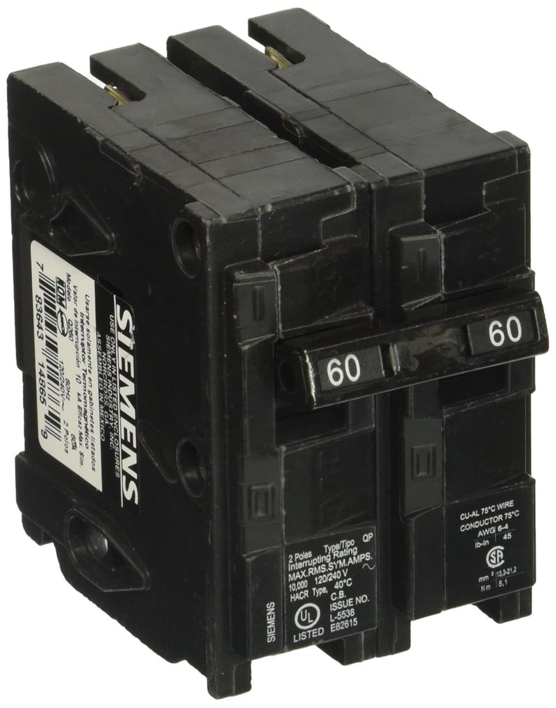 SIEMENS Siemens Q260 60 Amp Dual Pole Circuit Breaker  - Image 1