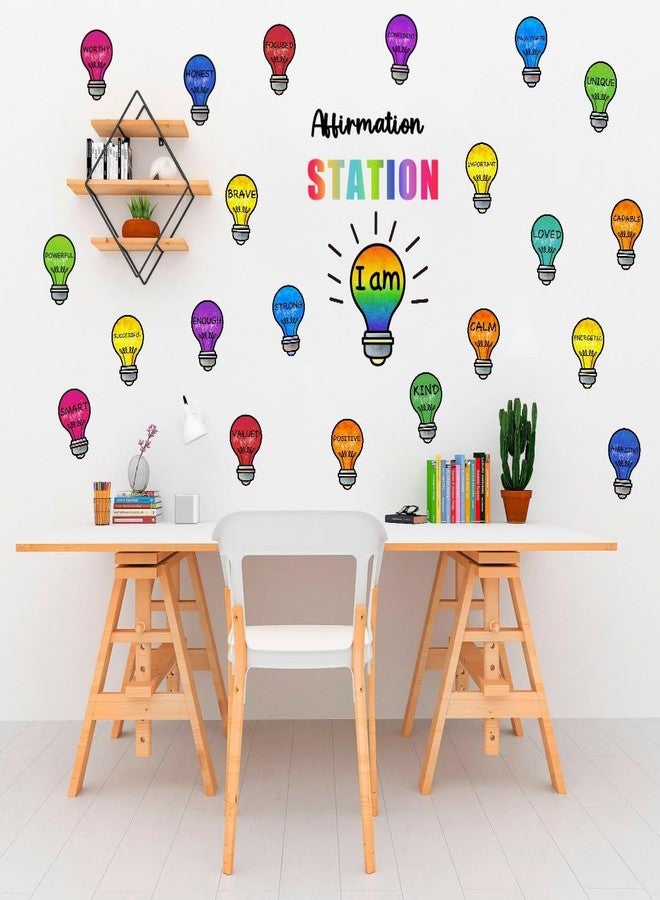 YIMEHDAN Watercolor I Am Affirmation Bright Wall Decal, Mental Health Inspirational Quote Vinyl Wall Stickers, Removable Psychology Educational Artwork for Classroom Office Playroom Decor - Image 5