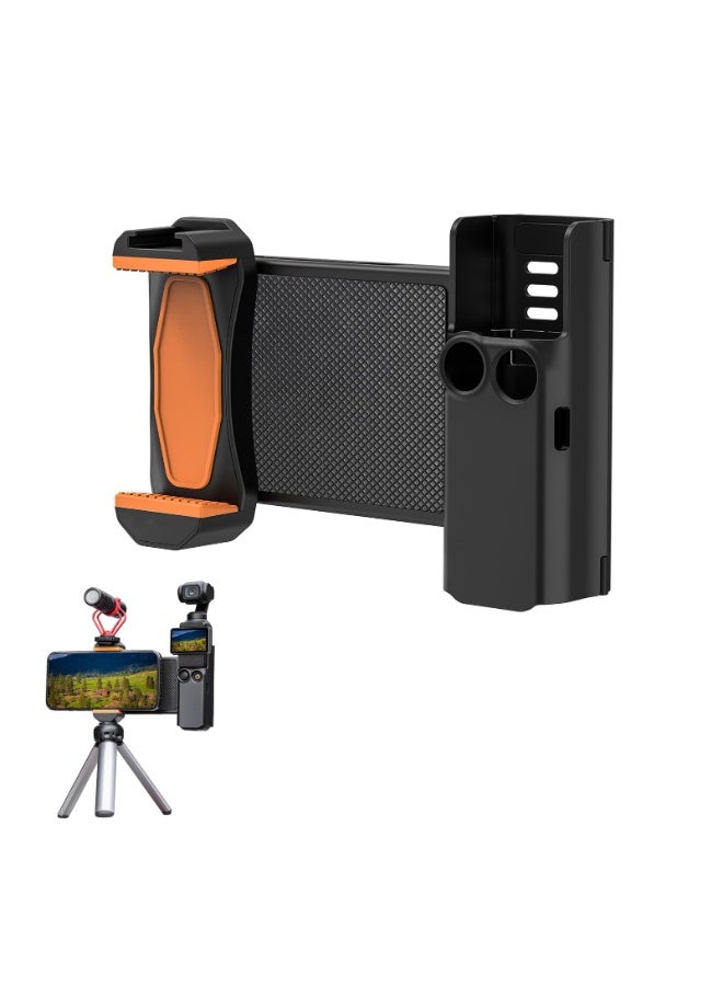 حامل هاتف لكاميرا DJI OSMO Pocket 3، مزود ببرغي 1/4 بوصة، ومحول ثلاثي القوائم، وقاعدة تمديد مع منفذ توصيل ملحقات، متوافق مع الهواتف الذكية والميكروفونات. - Image 1