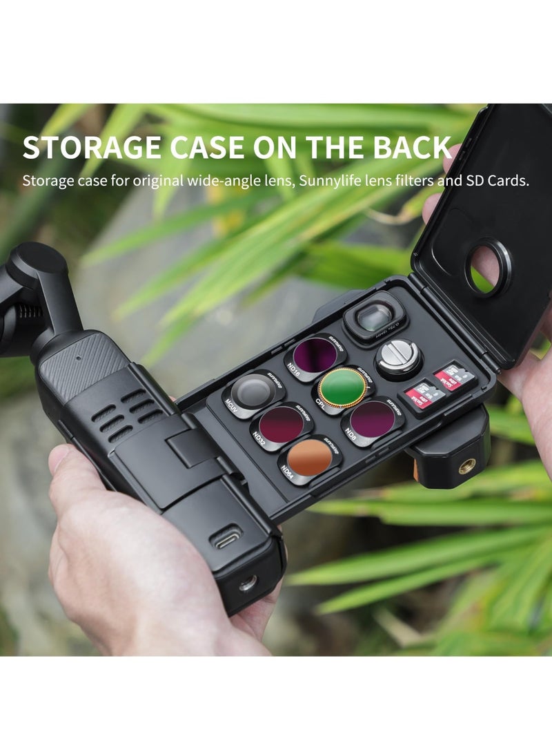 حامل هاتف لكاميرا DJI OSMO Pocket 3، مزود ببرغي 1/4 بوصة، ومحول ثلاثي القوائم، وقاعدة تمديد مع منفذ توصيل ملحقات، متوافق مع الهواتف الذكية والميكروفونات. - Image 4