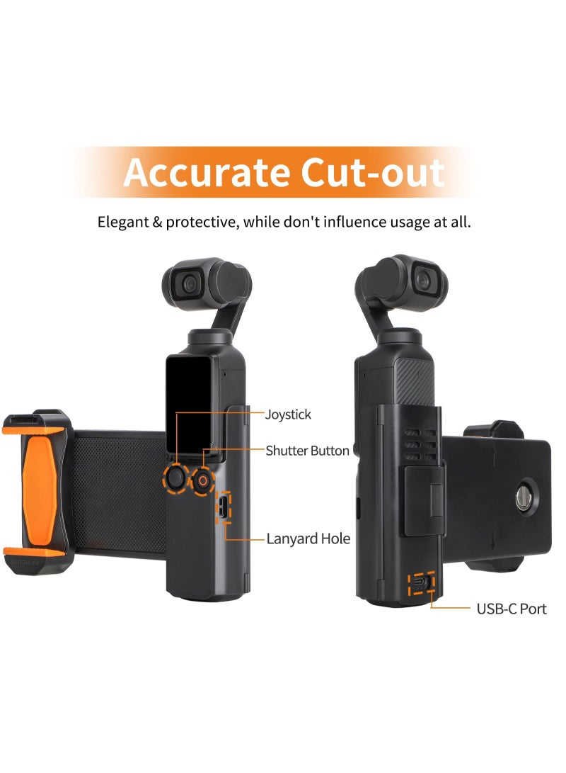 حامل هاتف لكاميرا DJI OSMO Pocket 3، مزود ببرغي 1/4 بوصة، ومحول ثلاثي القوائم، وقاعدة تمديد مع منفذ توصيل ملحقات، متوافق مع الهواتف الذكية والميكروفونات. - Image 5