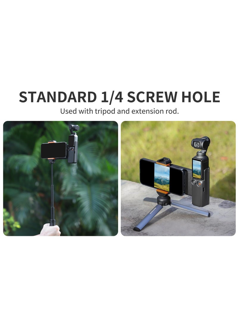 حامل هاتف لكاميرا DJI OSMO Pocket 3، مزود ببرغي 1/4 بوصة، ومحول ثلاثي القوائم، وقاعدة تمديد مع منفذ توصيل ملحقات، متوافق مع الهواتف الذكية والميكروفونات. - Image 2