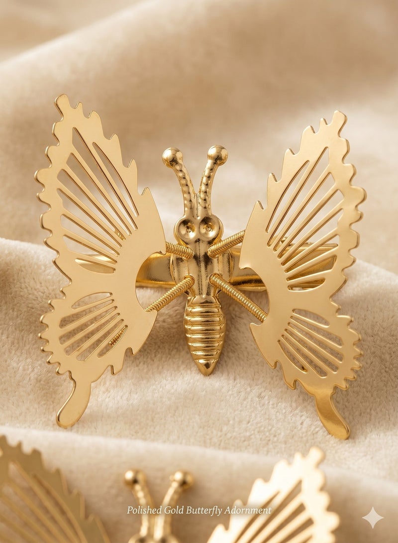 Golden Metal Butterfly Hair Clip 3D Hollow Wings Design Elegant Gold-Tone Hair Accessory with Intricate Details for Special Occasions and Daily Stylish Looks - Image 1