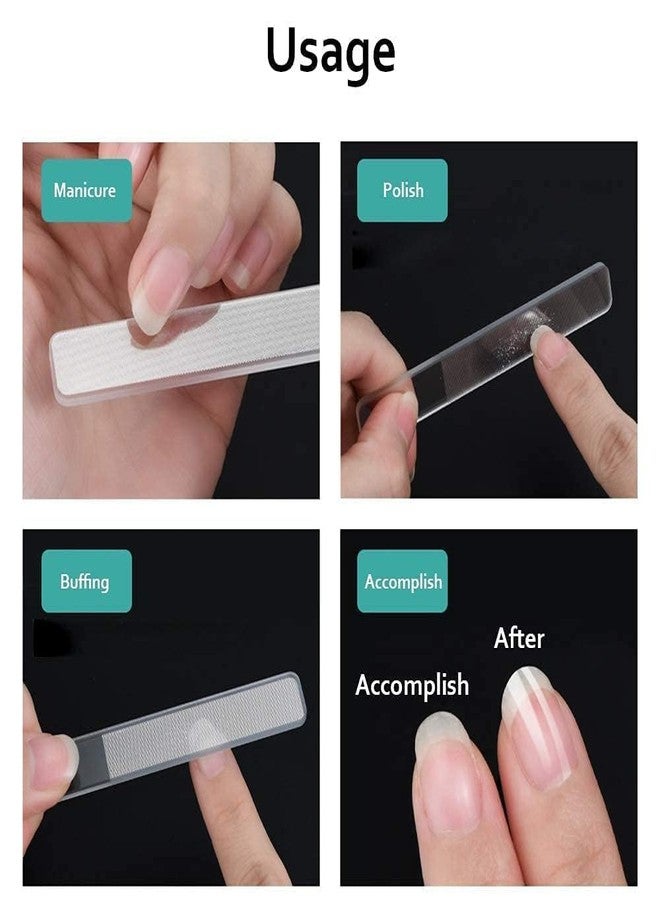 VOIISH Glass Nail Shiner & Adhesive Nail Tabs Set - Nano Crystal Nail File Buffer for Natural Shine + 96PCS Double-Sided Jelly Gel Tape for False Nails | Transparent, Flexible Nail Glue Stickers - Image 4