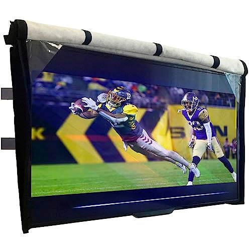 Bozzcovers Outdoor TV Cover 86-90 inch - WITH FRONT FLAP - Weatherproof, Waterproof protection, Soft Interior, With Bottom cover - Black - Image 1