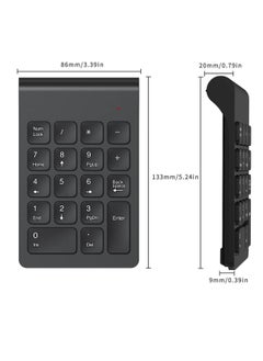 Generic Wireless Numeric Keypad, Portable 2.4G Wireless Number Pad with USB Receiver, 18 Key Mini Keyboard for Laptop, Notebook, Desktop, Surface Pro - Black  - Image 2