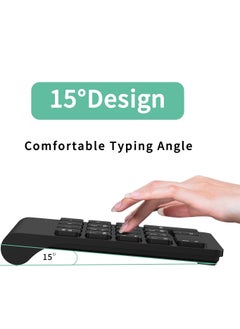 Generic Wireless Numeric Keypad, Portable 2.4G Wireless Number Pad with USB Receiver, 18 Key Mini Keyboard for Laptop, Notebook, Desktop, Surface Pro - Black  - Image 4