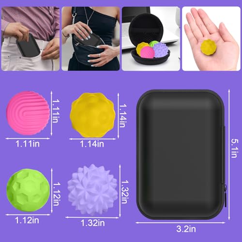 BUSOHA Silicone Fidget Balls 8 Pack Fidget Toys Stress Balls for Adults Sensory Stone Travel Toys for CalmingAutism and ADHDGifts for Adults Teens - Image 5