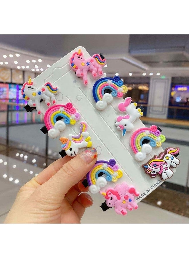 Blubby 20pcs Rainbow Unicorn, Ice Cream, Fruits, Cartoon Hair Clips & Barrettes Set Hair Accessories for Kids, Girls & Toddlers - Image 2