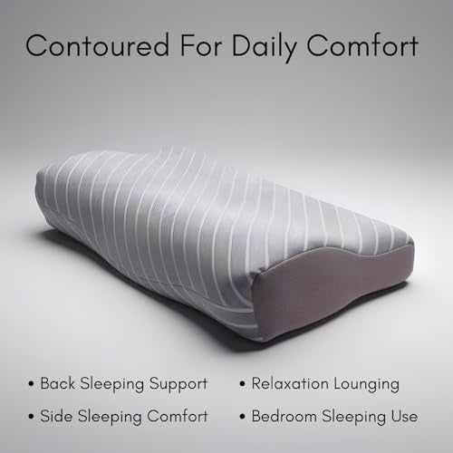 9villa Cervical Pillow For Neck Pain And Shoulder Pain Relief For Sleeping | 2 Years Warranty | Orthopedic Memory Foam Pillow For Neck Support,With Breathable Pillowcase Pack Of 1, Multicolor - Image 3