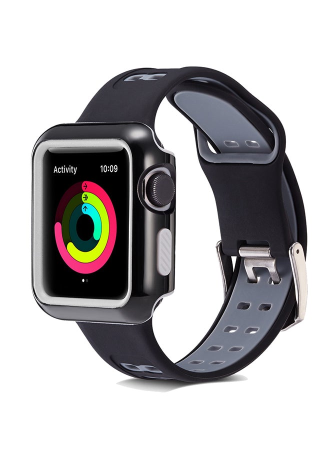 Voberry Replacement Band With Protective Case Cover For Apple Watch Series 3/2/1 Multicolour - Image 2