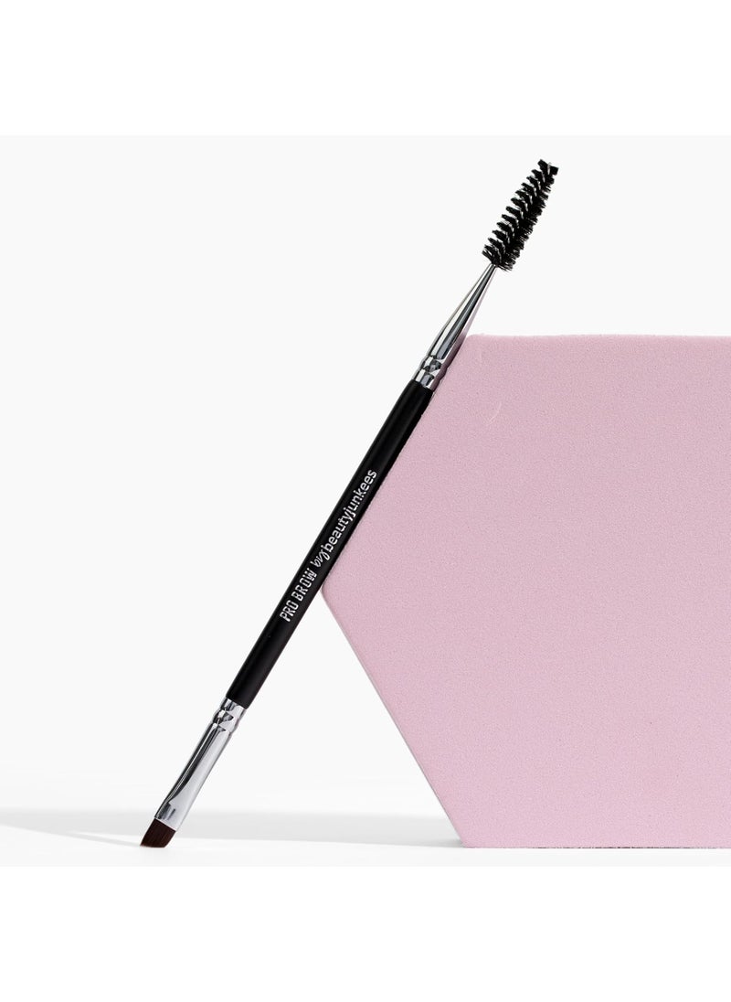 Beauty Junkees Beauty Junkees Angled Eyebrow Brush with Spoolie Brush, Duo Eye Brow Brush and Comb with Firm Thin Angle for Filler, Tint, Liner, Definer, Shaper, Tamer, Cruelty Free 