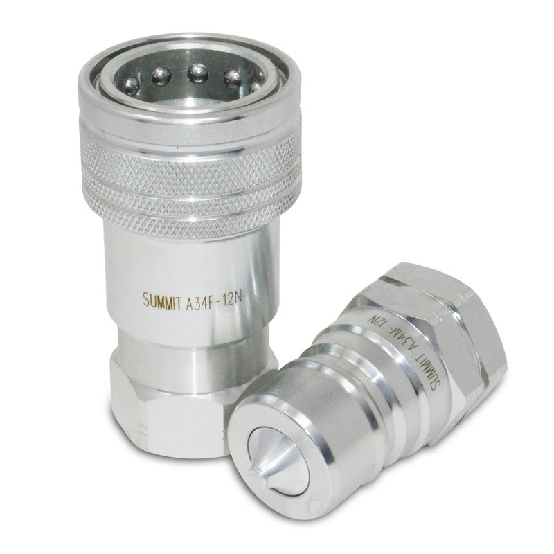 34 NPT ISO 7241A Quick Disconnect Hydraulic Coupler Set