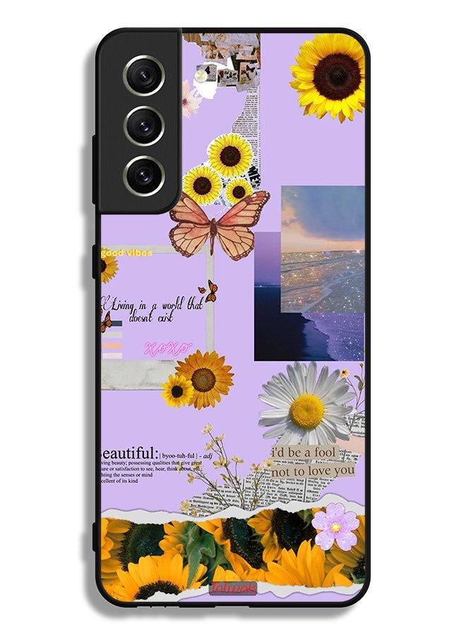 Tolwak Samsung Galaxy S21 FE 5G Protective Case Cover Beautiful Sunflower Stickers - Image 3