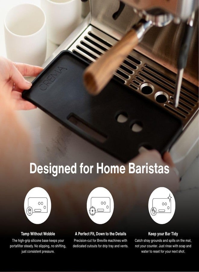 CREMA Coffee Products Tamping Mat for Barista Touch | Non-Slip Silicone Protection for Countertops & Portafilters | Precision Fit with Drip Tray & Vent Holes | Easy to Clean - Image 4