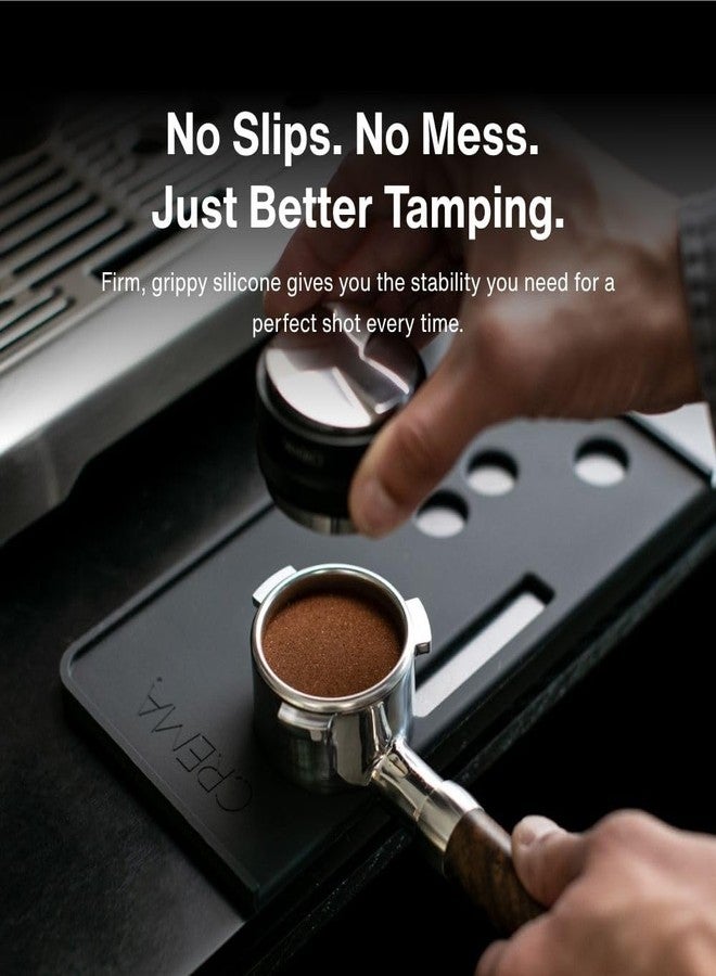 CREMA Coffee Products Tamping Mat for Barista Touch | Non-Slip Silicone Protection for Countertops & Portafilters | Precision Fit with Drip Tray & Vent Holes | Easy to Clean - Image 3