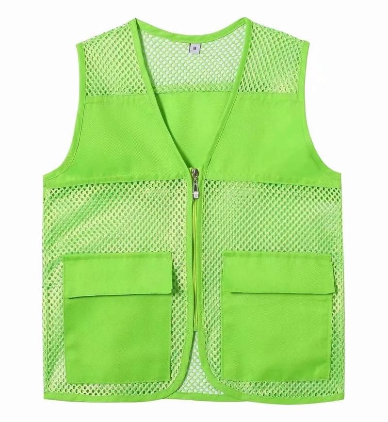Fishing net vest custom printed logo early education trusteeship training counseling overalls advertising volunteers volunteer vest fruit green - Image 1
