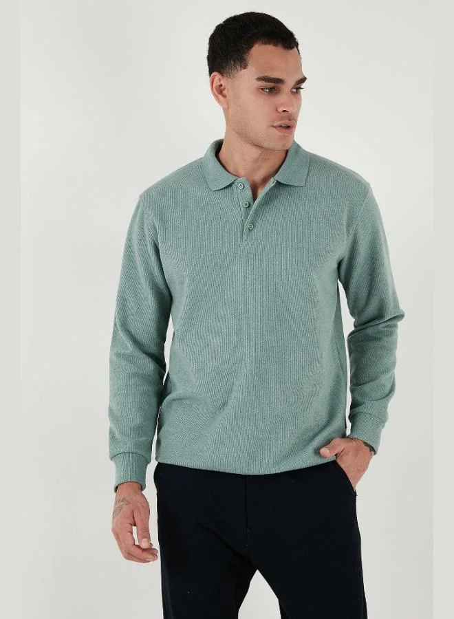 Buratti Cotton Blend Regular Fit Polo Collar Sweater Men's POLO COLLAR SWEATER 456223