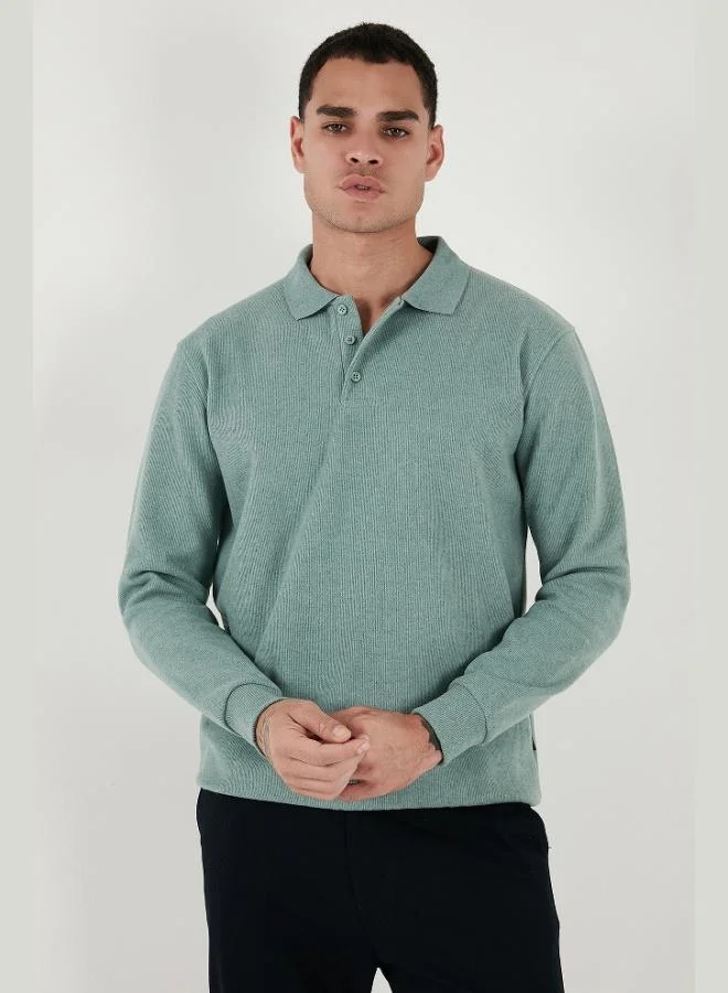 Buratti  Buratti Cotton Blend Regular Fit Polo Collar Sweater Men's POLO COLLAR SWEATER 456223 for Men | Best Price UAE