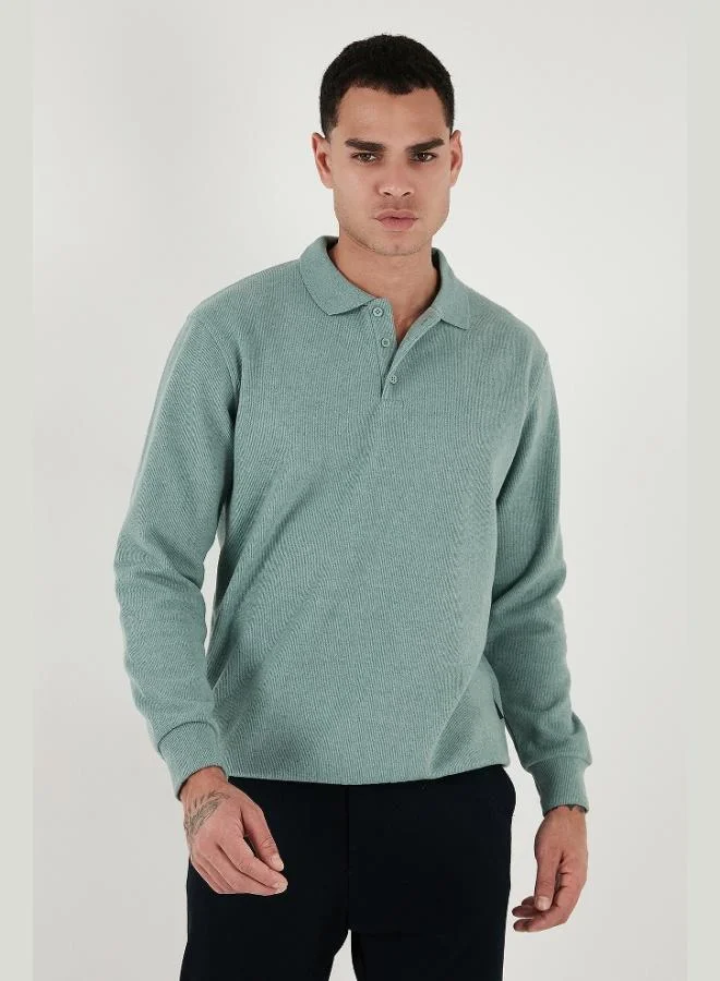 Buratti  Buratti Cotton Blend Regular Fit Polo Collar Sweater Men's POLO COLLAR SWEATER 456223 for Men | Best Price UAE