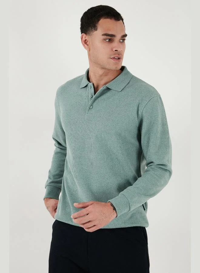 Buratti  Buratti Cotton Blend Regular Fit Polo Collar Sweater Men's POLO COLLAR SWEATER 456223 for Men | Best Price UAE