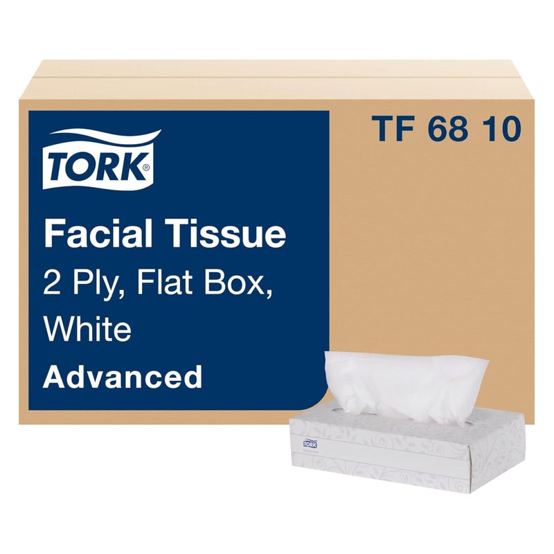 Tork Advanced Facial Tissue White Soft, Gentle 2-Ply, F1 Dispenser Compatible 30 Boxes x 100 Tissues (TF6810) - Image 1