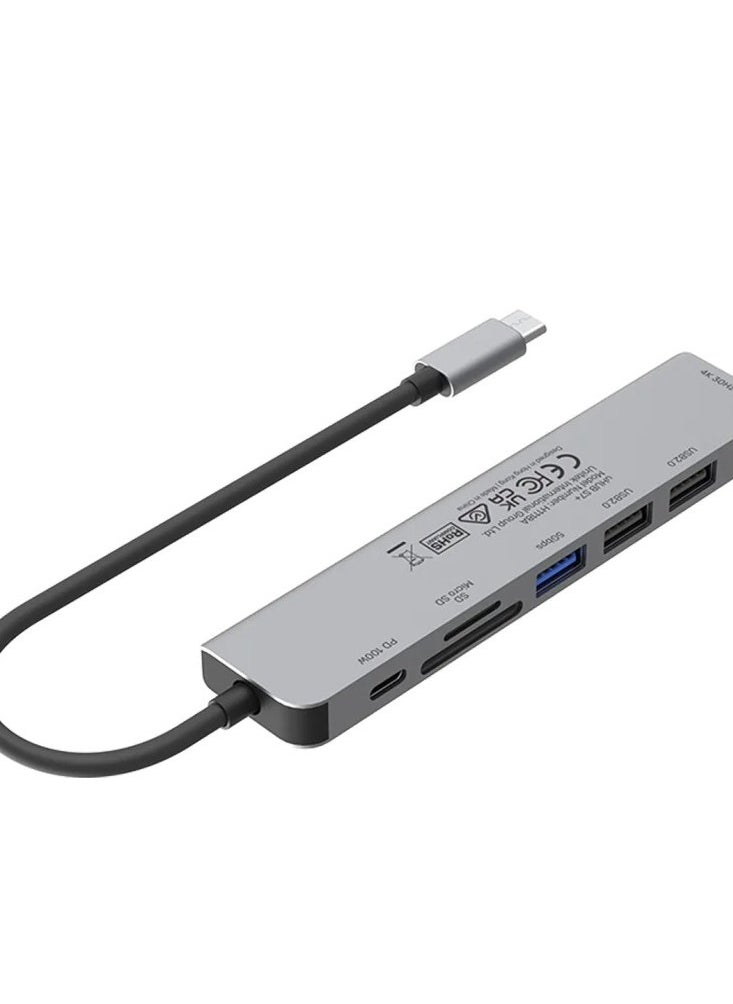 UNITEK USB-C 5Gbps Hub 7-IN-1 with 4K HDMI and 100W Power Delivery  - Image 2