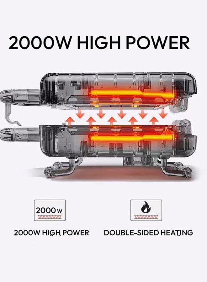 سوكاني شواية كهربائية، شواية بانيني ولحوم، لوح طهي غير لاصق بقوة 2000 واط مع شاشة عرض LED، صانعة سندويشات إفطار متعددة الوظائف، هيكل بارد الملمس، تحكم في درجة الحرارة من 90 إلى 180 درجة، مثالية لشواء السندويشات وشرائح اللحم والبرغر، SK-08116، أسود/فضي - Image 5