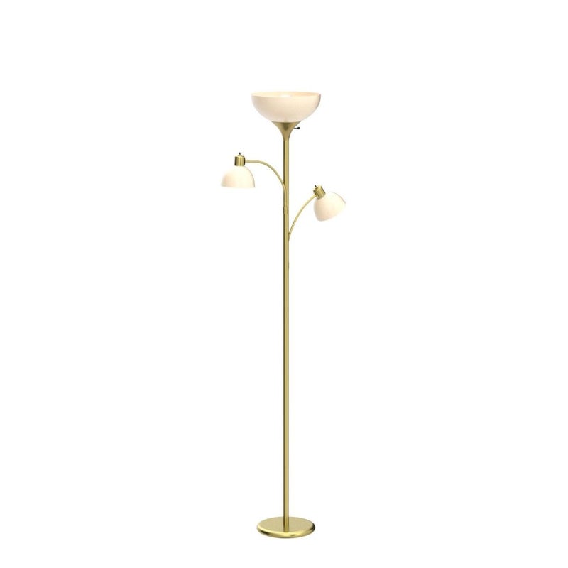 Brightech Sky Dome Double LED Floor lamp, Torchiere Super Bright Floor Lamp with 2 Reading Lamps for Living Rooms & Offices - Dimmable Tall Standing Lamp for Bedroom Reading - Tall Brass Pole - Image 4