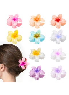 HAPTIME HAPTIME 10 Pack Flower Claw Clips for Women, Preppy Flower Hair Clips, Plumeria Hair Clip, Hawaiian Flower Hair Clips, Flower Clips for Hair, Gifts for Women Teen Girls  - Image 1