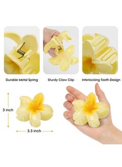 HAPTIME HAPTIME 10 Pack Flower Claw Clips for Women, Preppy Flower Hair Clips, Plumeria Hair Clip, Hawaiian Flower Hair Clips, Flower Clips for Hair, Gifts for Women Teen Girls  - Image 2