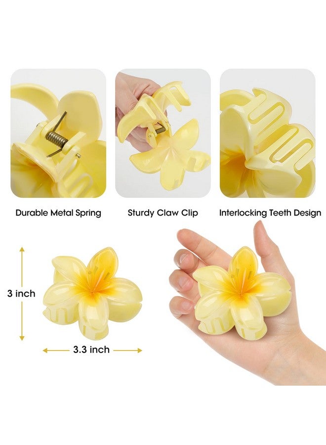 HAPTIME HAPTIME 10 Pack Flower Claw Clips for Women, Preppy Flower Hair Clips, Plumeria Hair Clip, Hawaiian Flower Hair Clips, Flower Clips for Hair, Gifts for Women Teen Girls  - Image 2