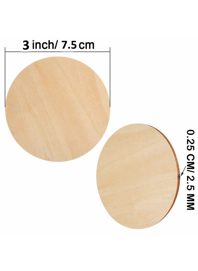 PD Craftozone 100 Pcs 3 Inch Round Shaped MDF Coasters Plain Wooden Art Craft Coaster Blank Cutouts for Tea Coffee Painting Wood Sheet Craft, Decoupage,Resin Mandala Art Work & Decoration, 2.5mm thick (100) - Image 2