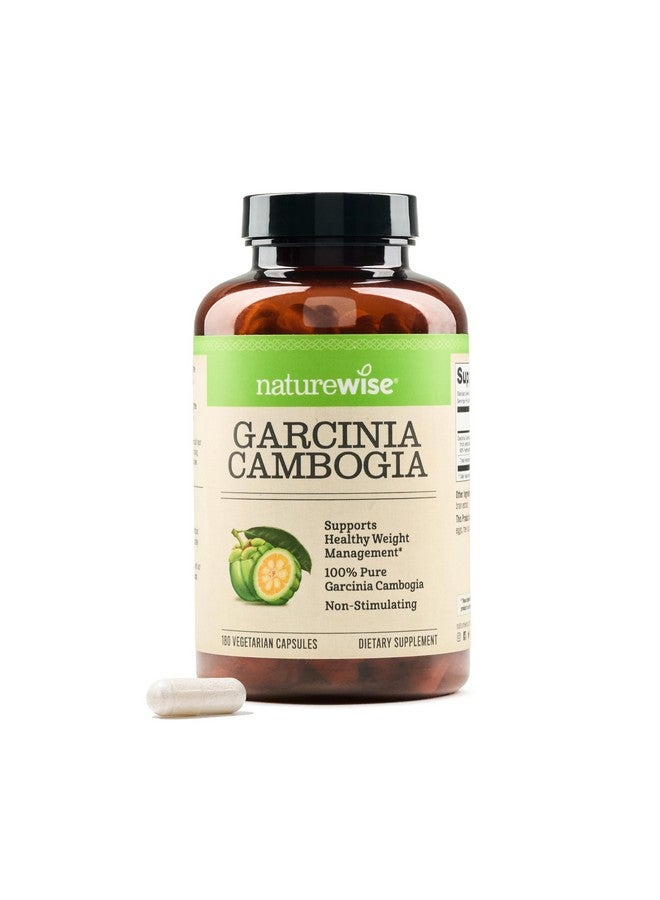 Naturewise Garcinia Cambogia - 60% HCA Concentration Extract, Natural Support for Weight Goals and Energy Levels - Vegan, Non-GMO, Gluten Free - 180 Capsules[2-6 Month Supply] - Image 1