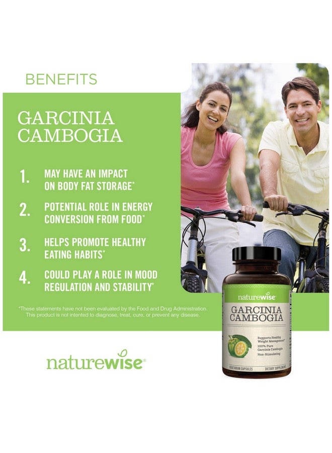 Naturewise Garcinia Cambogia - 60% HCA Concentration Extract, Natural Support for Weight Goals and Energy Levels - Vegan, Non-GMO, Gluten Free - 180 Capsules[2-6 Month Supply] - Image 2