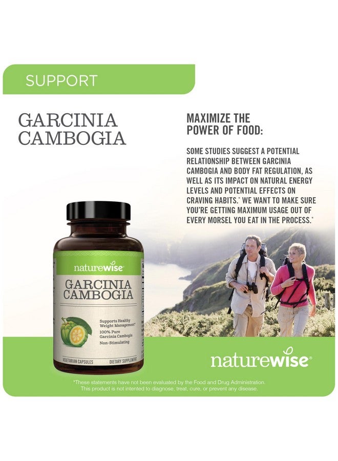 Naturewise Garcinia Cambogia - 60% HCA Concentration Extract, Natural Support for Weight Goals and Energy Levels - Vegan, Non-GMO, Gluten Free - 180 Capsules[2-6 Month Supply] - Image 4