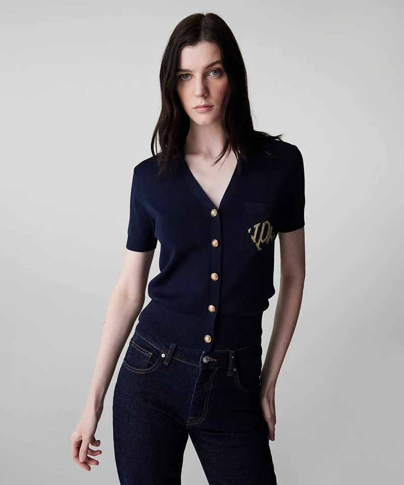ايبيكيول Monogram Embroidered Knit Top