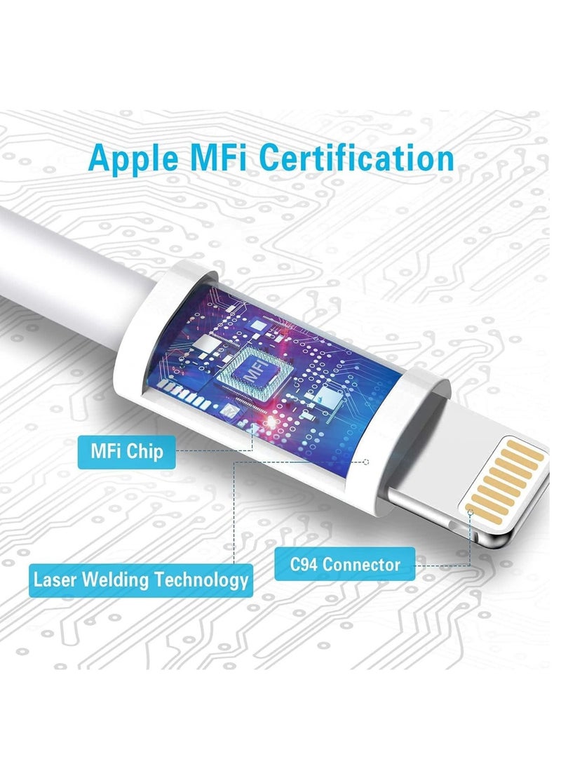 ELTRAZONE USB C to Lightning Cable 3Pack 3FT/1M [MFi Certified] iPhone Fast Charger Cable USB-C Power Delivery Charging Cord for iPhone 14/13/12/12 PRO Max/12 Mini/11/11PRO/XS/Max/XR/X/8/8Plus/iPad, White  - Image 4