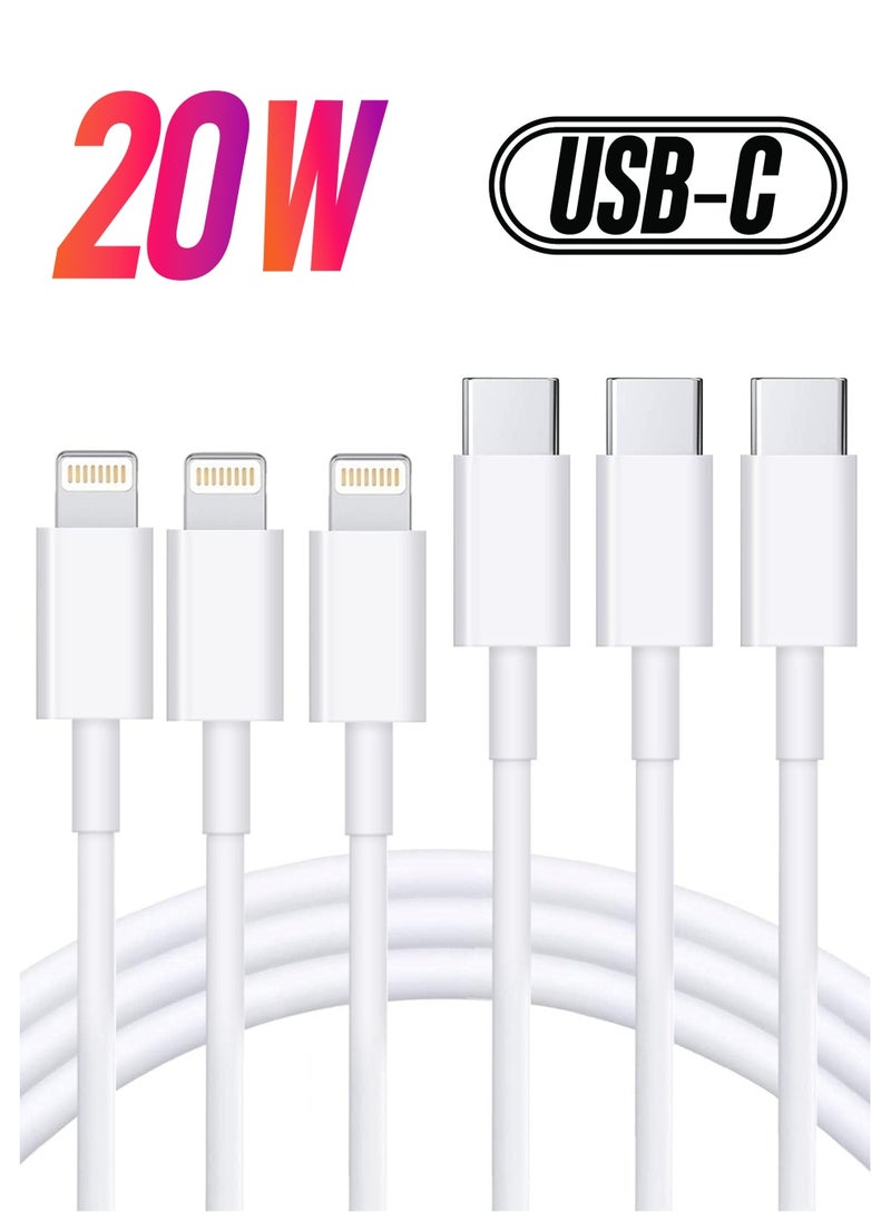 ELTRAZONE USB C to Lightning Cable 3Pack 3FT/1M [MFi Certified] iPhone Fast Charger Cable USB-C Power Delivery Charging Cord for iPhone 14/13/12/12 PRO Max/12 Mini/11/11PRO/XS/Max/XR/X/8/8Plus/iPad, White  - Image 1