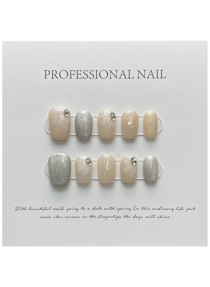 بينزو بيوتي بينزو جمال الأظافر اليدوية ، 10 قطعة ، مسمار الفن ، الاكريليك الأظافر ، الأظافر وهمية ، مجموعة فاخرة ، ديلوكس مسمار الفن ، اكسسوارات جديدة ، عرس الأظافر ، الأظافر الطرف . - Image 1