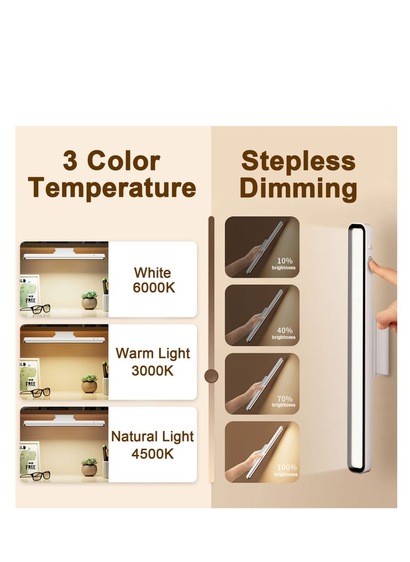 Excefore - Wireless Under Desk Lights, Magnetic Desk Light, Adjustable Color Temperature Brightness Magnetic Under Cabinet Lights, Rechargeable USB-C Powered Lighting, for Desk, Makeup, Study, Kitchen - Image 1
